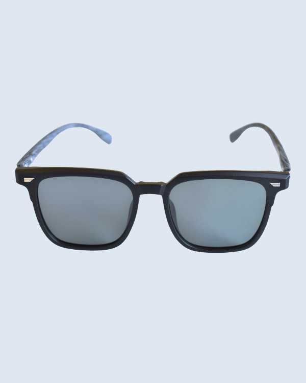 Black Square Grey Polarized Lens Sunglasses