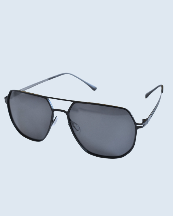 Black Aviator Grey Polarized Lens Sunglasses