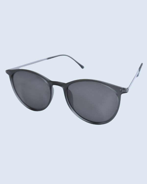 Black Round Grey Polarized Lens Sunglasses