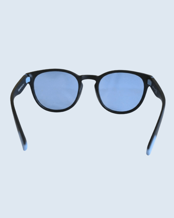 Black Round Blue Polarized Lens Sunglasses