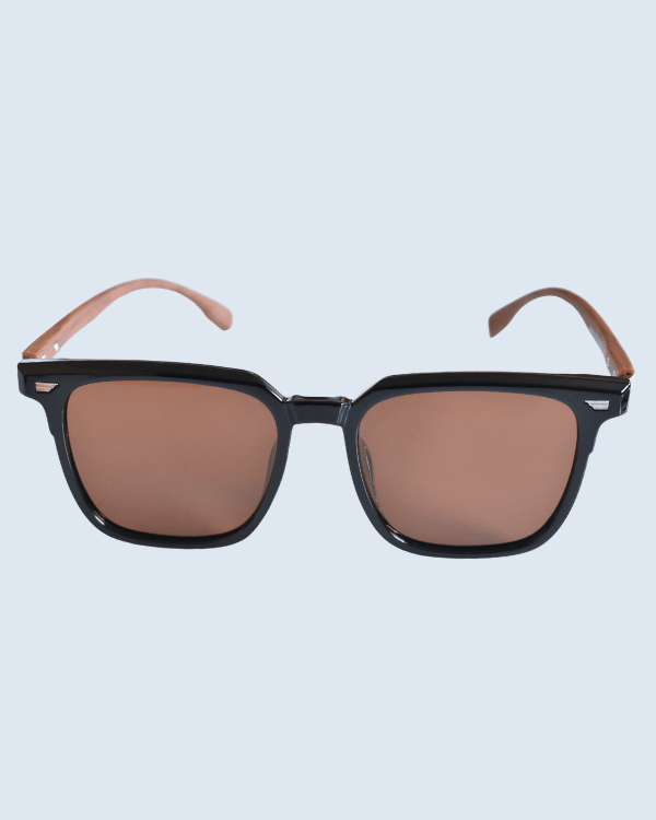 Black Square Brown Polarized Lens Sunglasses