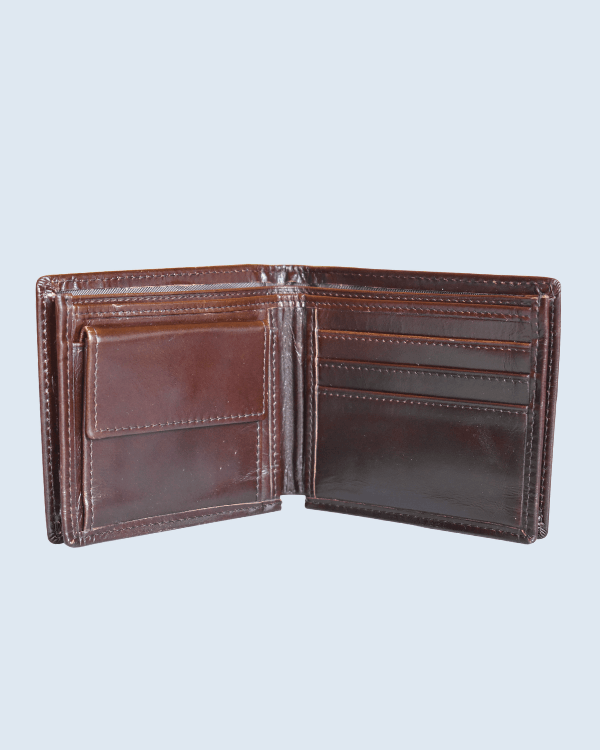 Classic Brown Leather Bifold Wallet