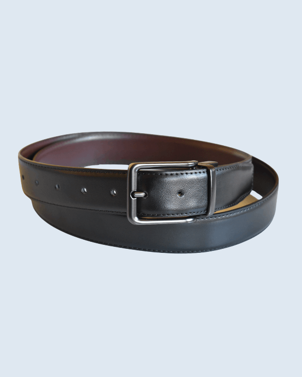 Classic Black Leather Pin Buckle Belt