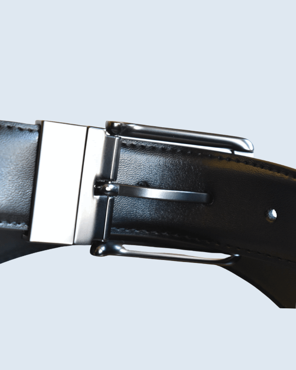 Classic Black Leather Pin Buckle Belt